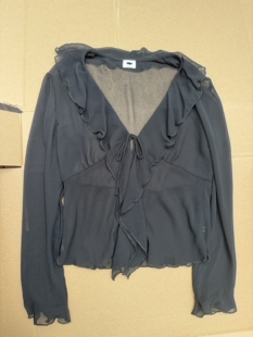 wilfred 外贸原单尾货女款休闲系带百褶衬衫