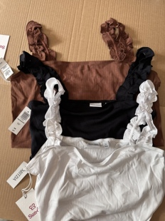 aritzia 出口欧美 短款一字领吊带背心女装打底外穿抹胸