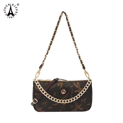 艾菲尔单肩斜挎链包刺绣花小包包