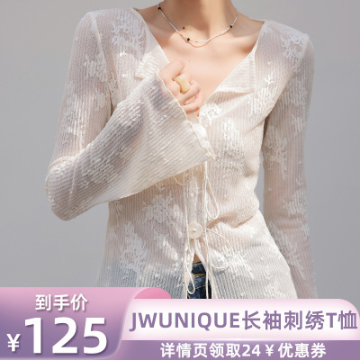 【所有姐姐的衣橱直播间】JWUNIQUE夏季长袖刺绣T恤独特别致上衣