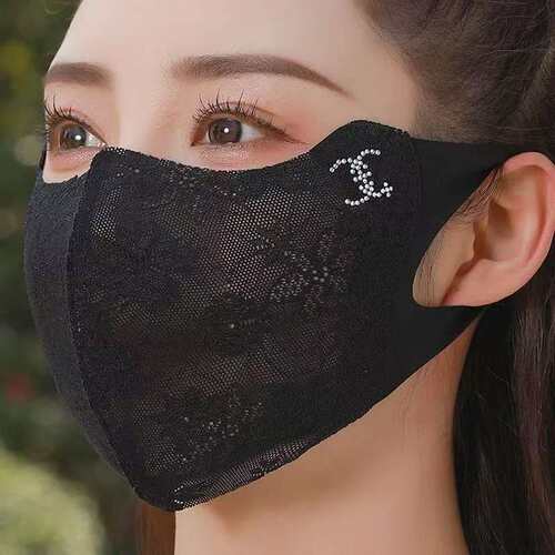 蕾丝防晒口罩高颜值新款女冰丝夏季立体护眼角透气轻薄防紫外线面