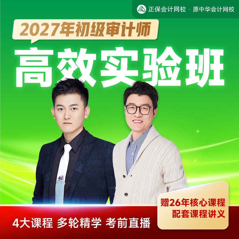 正保会计网校2027年初级审计师视频课件网课题库高效实验班
