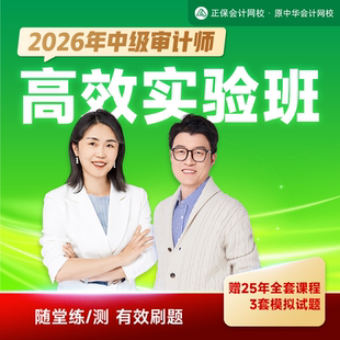 正保会计网校2026年中级审计师视频网课课件题库高效实验班