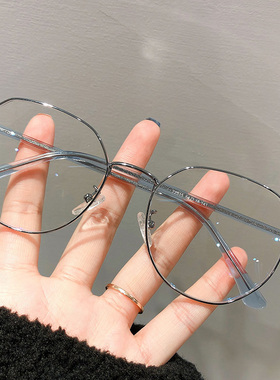 兴语 不规则黑金近视眼镜女大框多边显瘦配度数22515