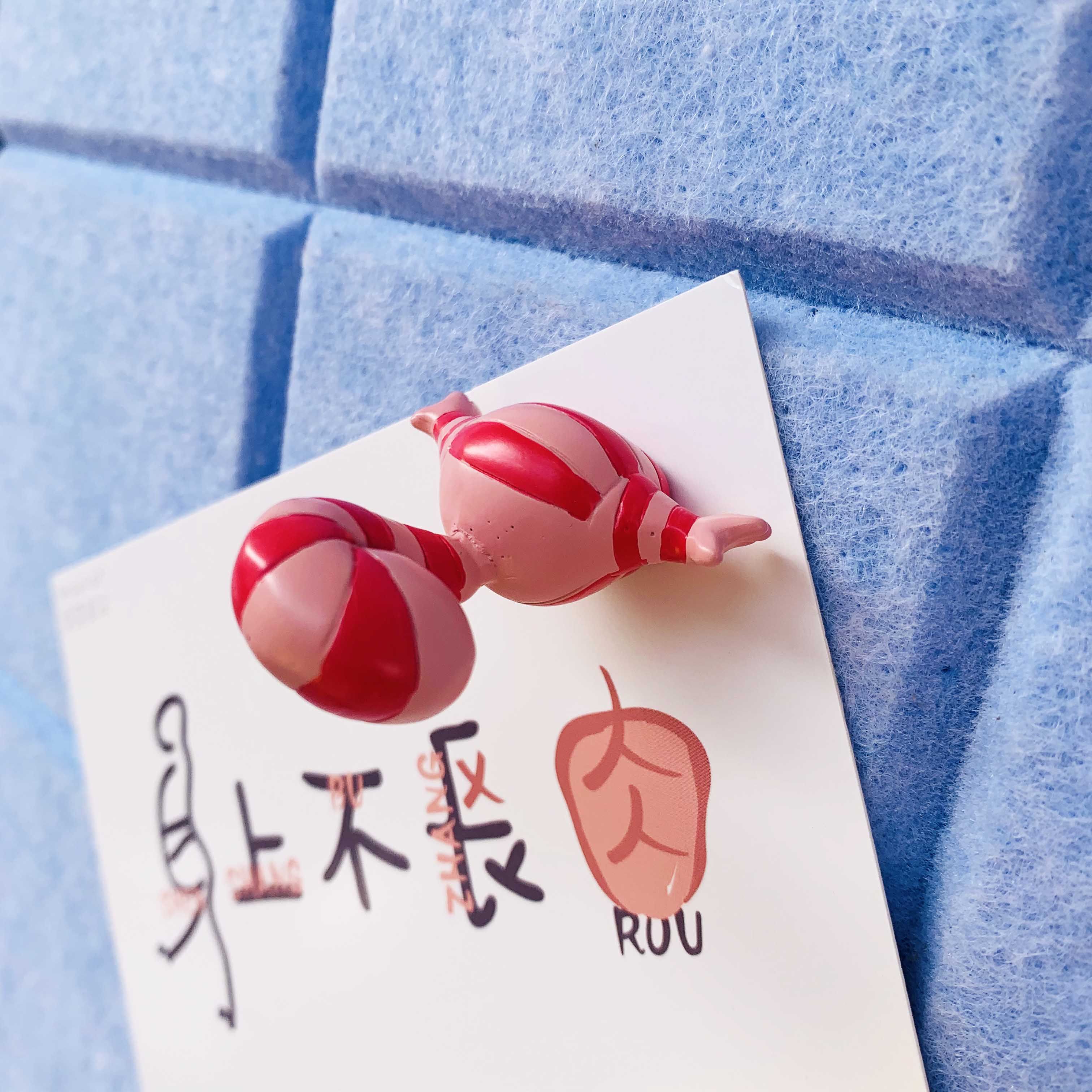 【特】1个 红老鼠卡通可爱图钉按钉 留言板照片墙彩色软木工字钉