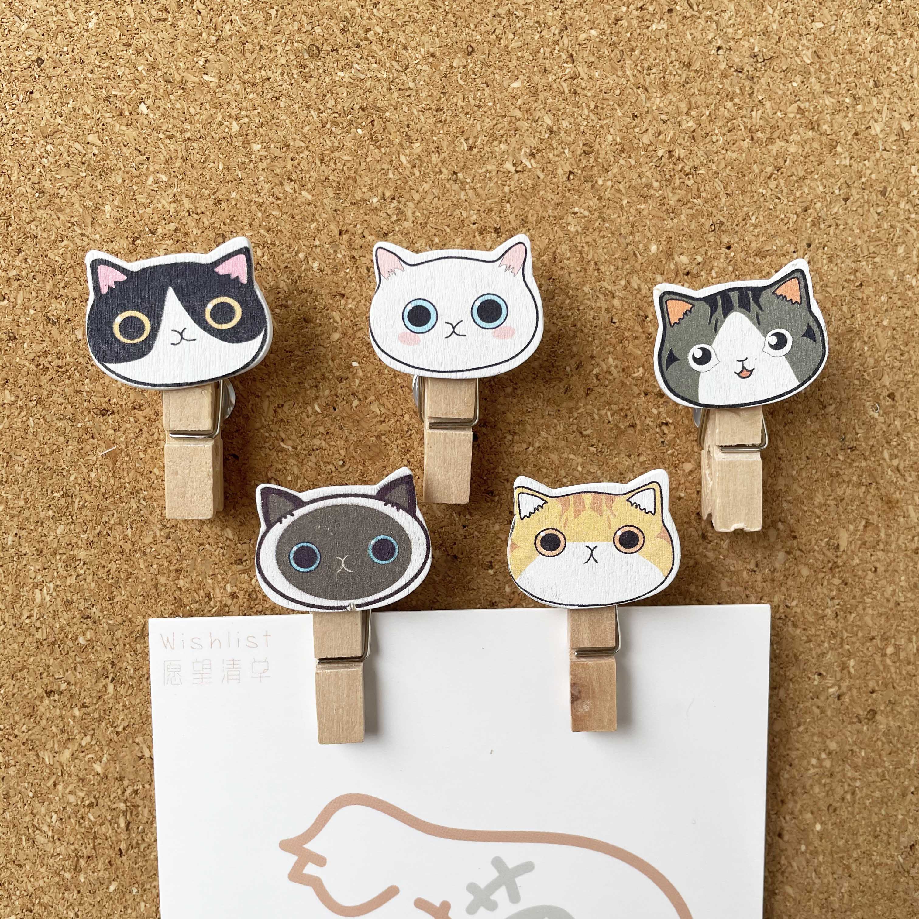 可爱猫咪图钉夹子毛毡软木板按钉图片