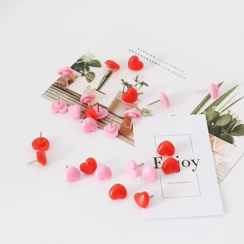 100枚创意爱心心形软木图钉按钉