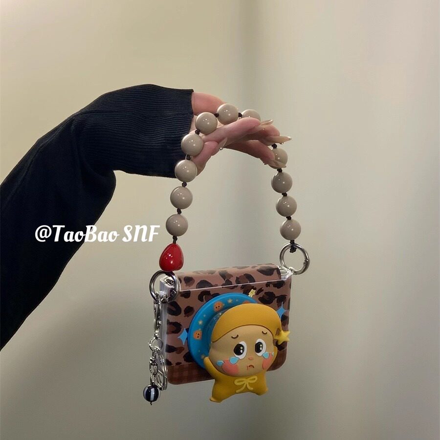 豹纹星星人磁吸支架适用Pura X华为Pocket 2手机壳小米MIXFlip2折叠FindN3Flip三星Zflip7/6/5nova荣耀VFlip2