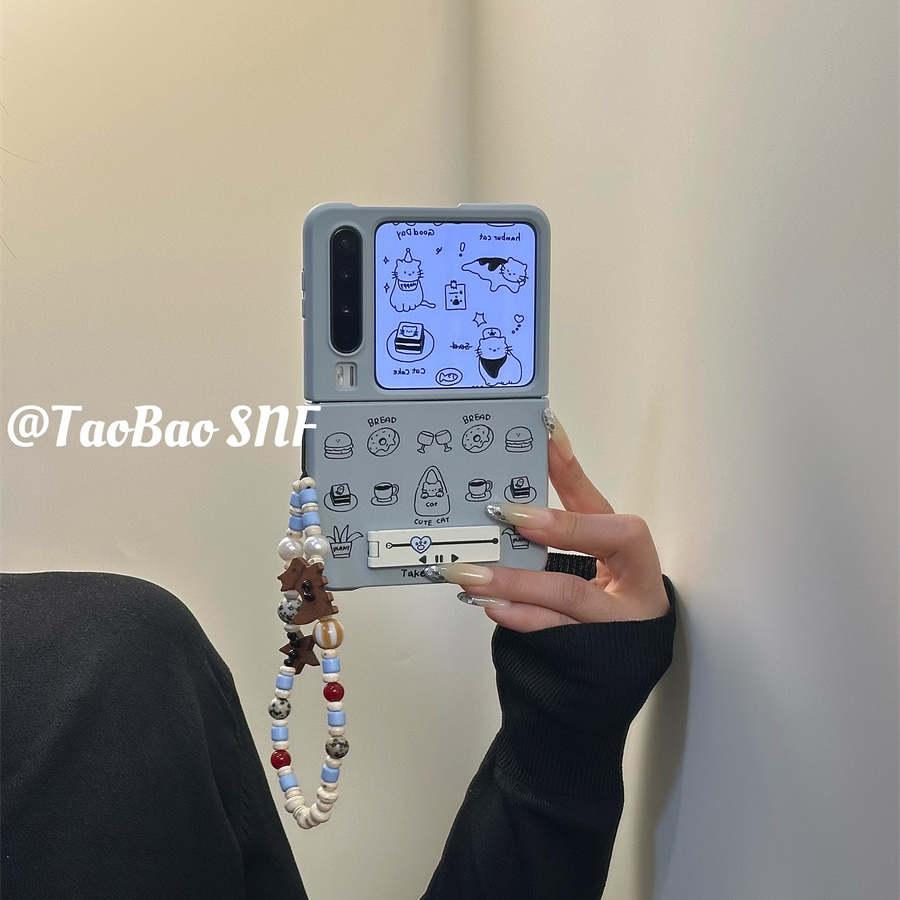 下午茶隐藏折叠支架适用Pura X华为Pocket2手机壳小米MIXFlip2折叠FindN3Flip三星Zflip7/6/5nova女荣耀VFlip