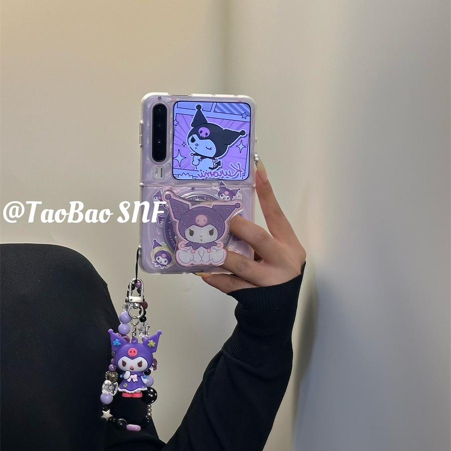 ins库洛米波漾磁吸支架适用Pura X华为Pocket2手机壳小米MIXFlip2折叠FindN3Flip三星Zflip7/6/5挂件荣耀Flip