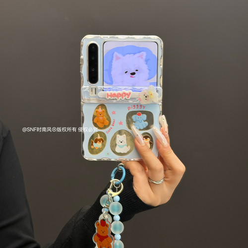 ins可爱插画西高地适用华为PuraX手机壳Pocket 2折叠屏PuraXMax小米MIXFlip2三星Zflip7/6/5/FindN3Flip女款