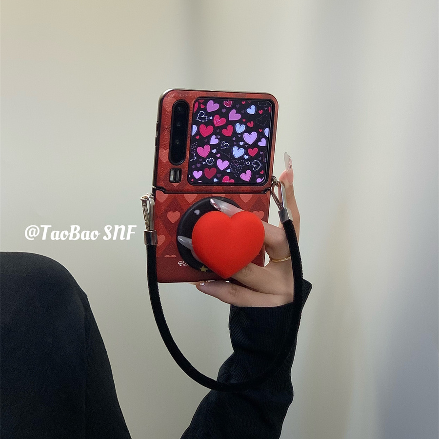 护轴爱心磁吸支架适用Pura X华为Pocket2/s手机壳小米MIXFlip2折叠FindN3Flip三星Zflip7/6/5novaS荣耀VFlip2