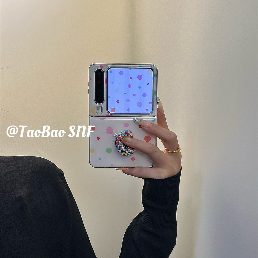 滴胶彩色波点指环支架适用Pura X华为Pocket2手机壳小米MIXFlip2折叠FindN3Flip三星Zflip7/6/5nova荣耀VFlip