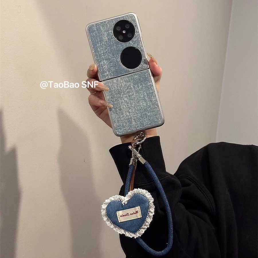 ins秋冬牛仔布适用Pura X华为Pocket 2手机壳小米MIXFlip折叠novaFlip三星Zflip6/5/4荣耀VFlip女FindN3Flip