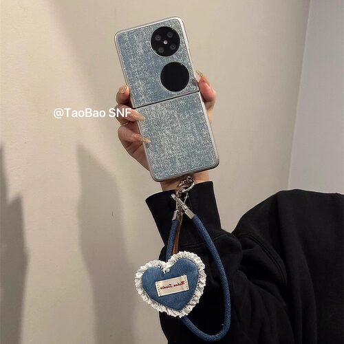 ins秋冬牛仔布适用Pura X华为Pocket 2手机壳小米MIXFlip折叠novaFlip三星Zflip6/5/4荣耀VFlip女FindN3Flip