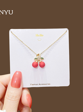 可爱创意幸运红色樱桃项链