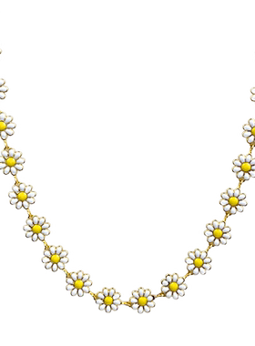 高版本18K金电镀夏日雏菊锁骨链