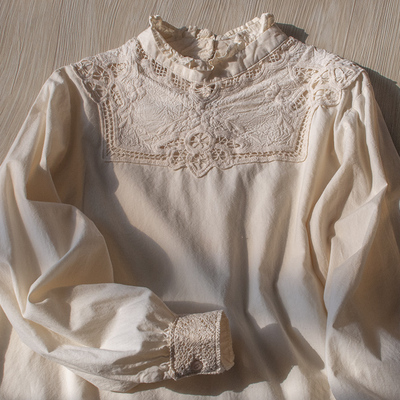 文艺立领木耳长袖春装新款娃娃衫