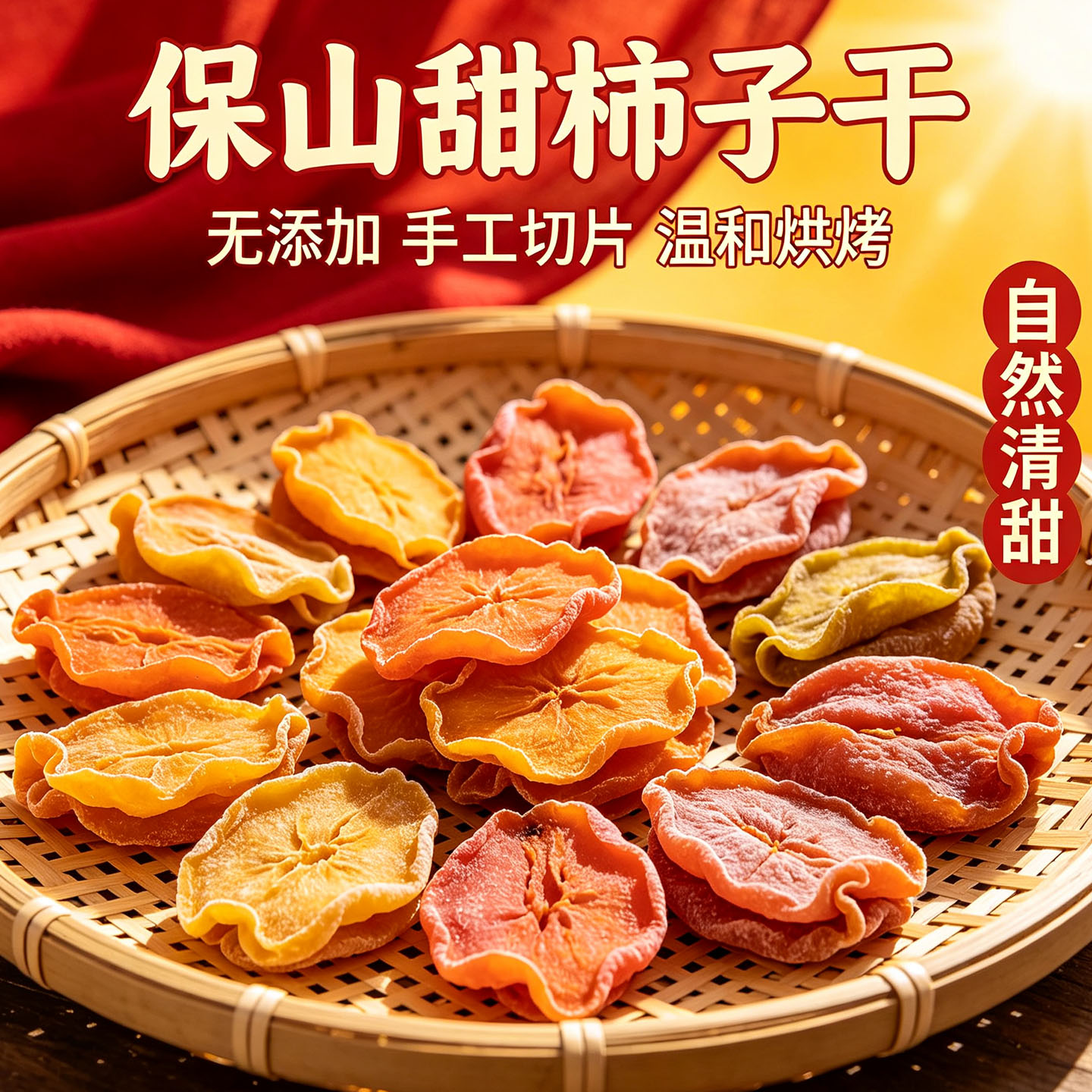 云南高原柿子干无添加柿子干阳光鲜果烘干原味低负担解馋小零食