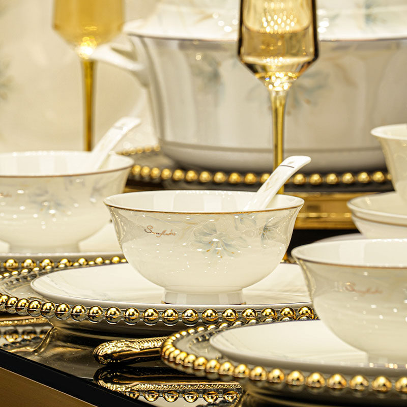 2025新款碗碟套装家用轻奢高级感乔迁新居正品景德镇陶瓷碗盘餐具,餐饮具,碗,淘宝优惠券,粉丝福利购,淘宝优惠卷