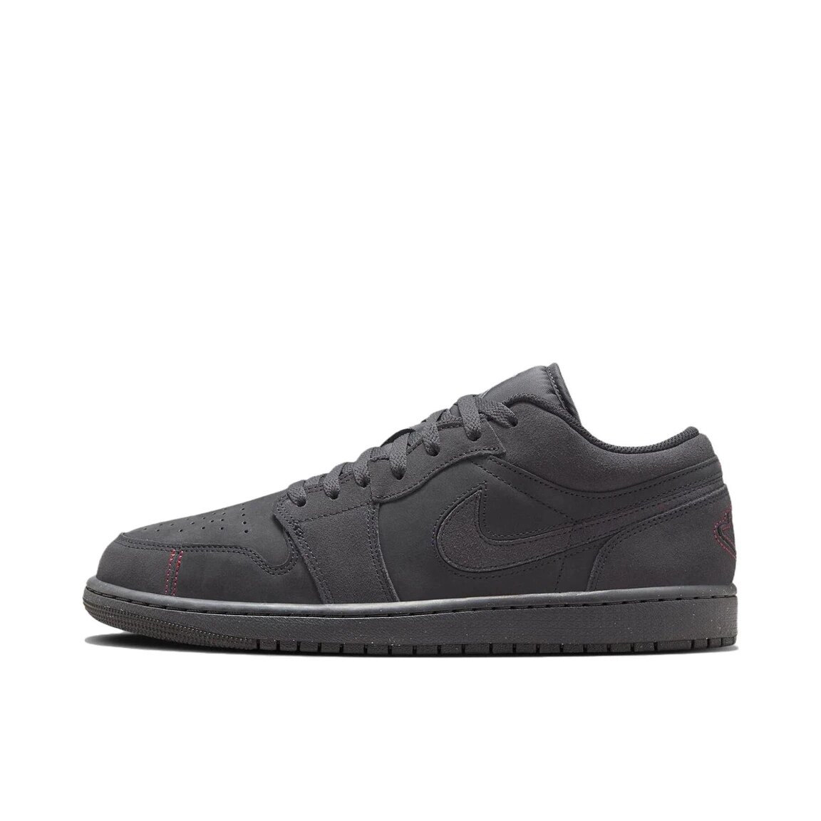 耐克Air Jordan 1 Low AJ1黑灰麂皮男子低帮复古运动篮球鞋远仓