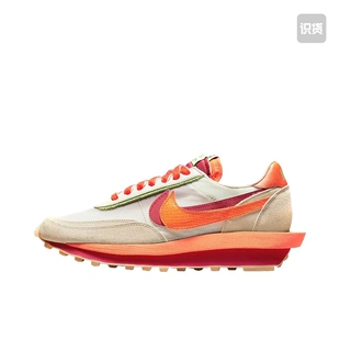 Nike LDWaffle x Sacai x Clot三方联名米白橙解构跑鞋DH1347-100