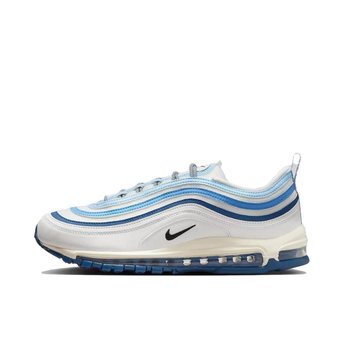 耐克Nike Air Max 97白蓝子弹头防滑耐磨低帮休闲跑步鞋得远仓