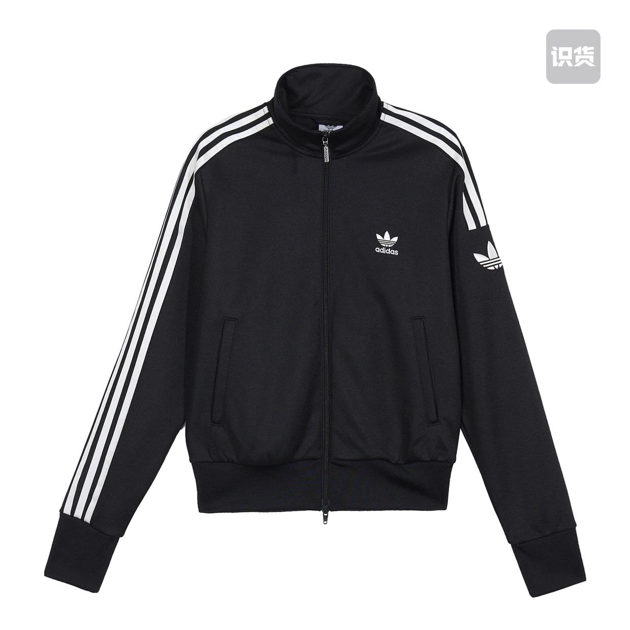 阿迪达斯三叶草外套女运动服高腰短款翻领休闲夹克gf仓JI7536