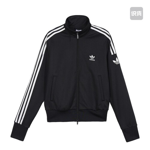 阿迪达斯三叶草外套女运动服高腰短款翻领休闲夹克gf仓JI7536