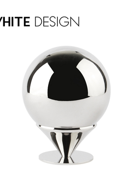 White Design 蛋筒不锈钢金属抛光牙签盒 棉签盒桌面收纳高端摆件