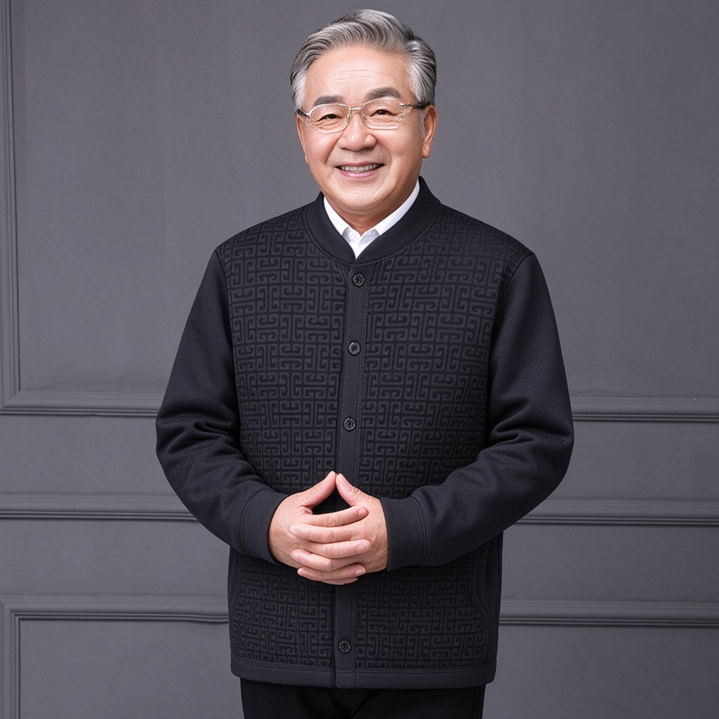 秋季中老年男士加厚保暖立领棉衣