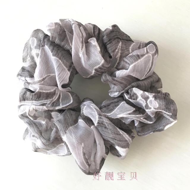 【48包郵】茜子風/she韓國清新素雅灰藍雪紡發繩發圈s/發飾