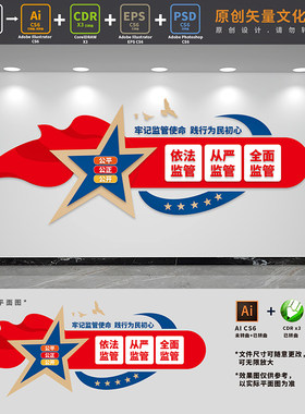 依法全面从严监管文化墙银行保监局银监会证券标语AI+CDR+PSD素材