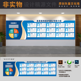 医院医疗团队专家介绍宣传展板医护科室医生简介AI+CDR+PSD设计稿