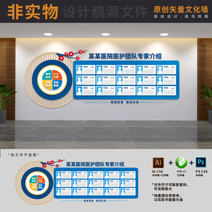 医院医疗团队专家介绍宣传展板医护科室医生简介AI+CDR+PSD设计稿