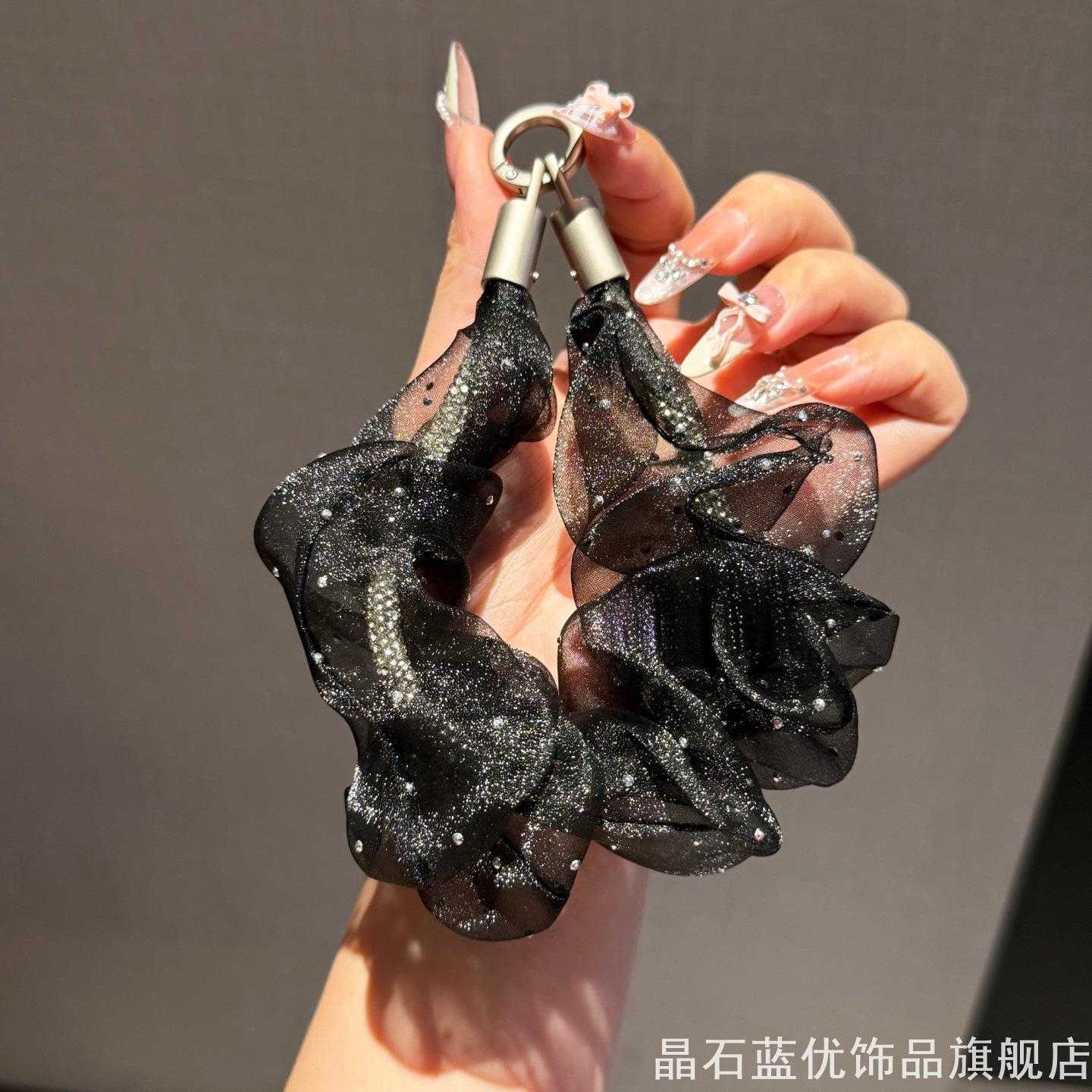 满天星细钻透明纱腕带碎钻褶皱个性手腕绳细钻绳家用收纳