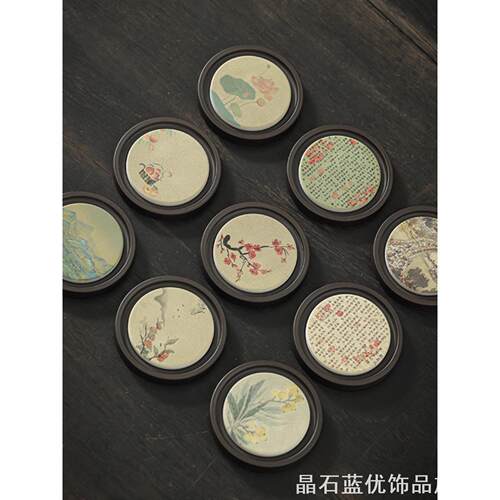 电木速干吸水茶杯垫家用隔热垫茶托复古功夫茶具茶道零配件