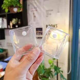 特展泡泡适用手办可视耳机食玩小方糖娃包零钱包收纳袋可爱pvc