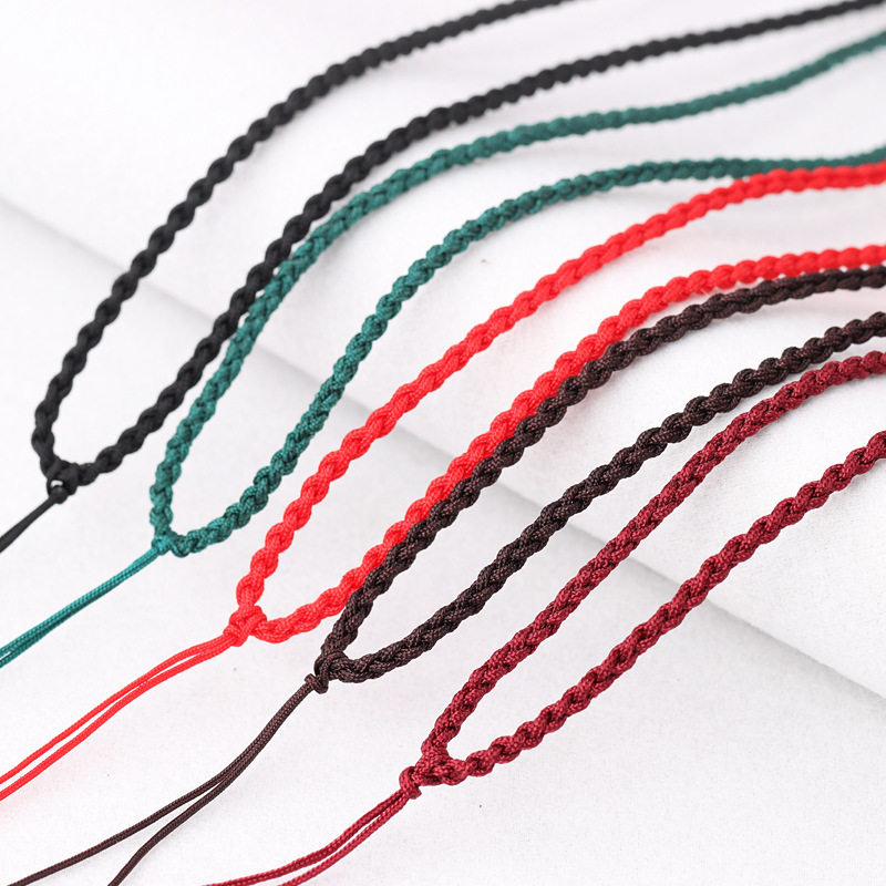 四股辫项链绳手工编织吊坠绳子diy玉线黄金珠宝店常用挂坠绳.