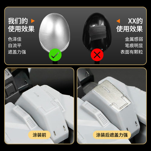 适用模型世界拟真金属色马克笔EX枪铁色高达骨架武器上色专用笔