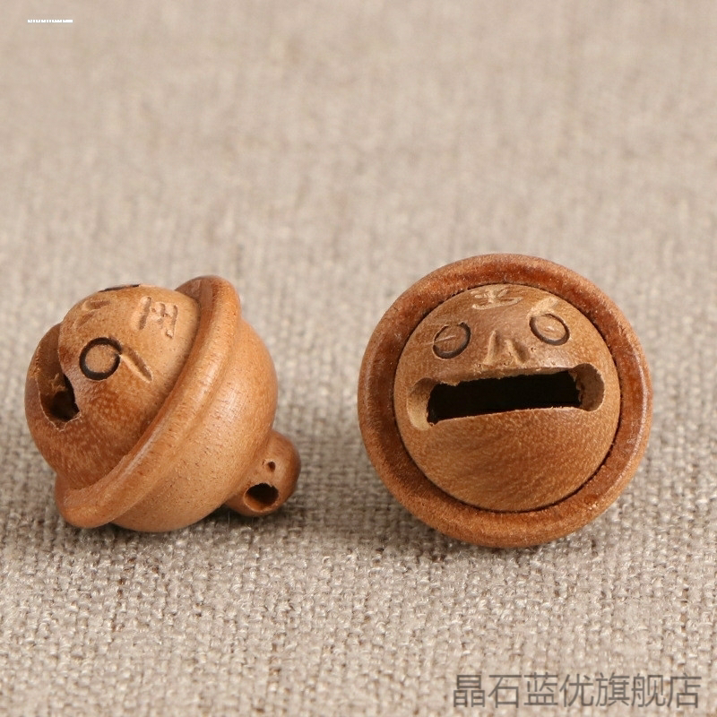 黑檀木木鱼小铃铛桃木脚链吊坠坠饰配件复古简约可爱挂件饰品