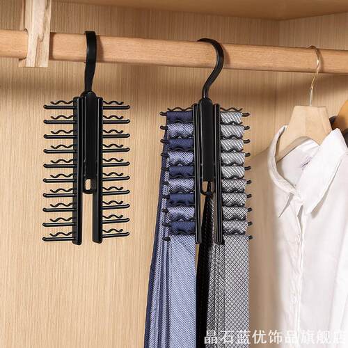 衣橱侧边悬挂领带整理架双排多格