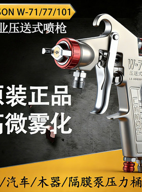 立森W71/77压送式气动油漆喷枪家用汽车家具喷涂上壶高雾化喷漆枪