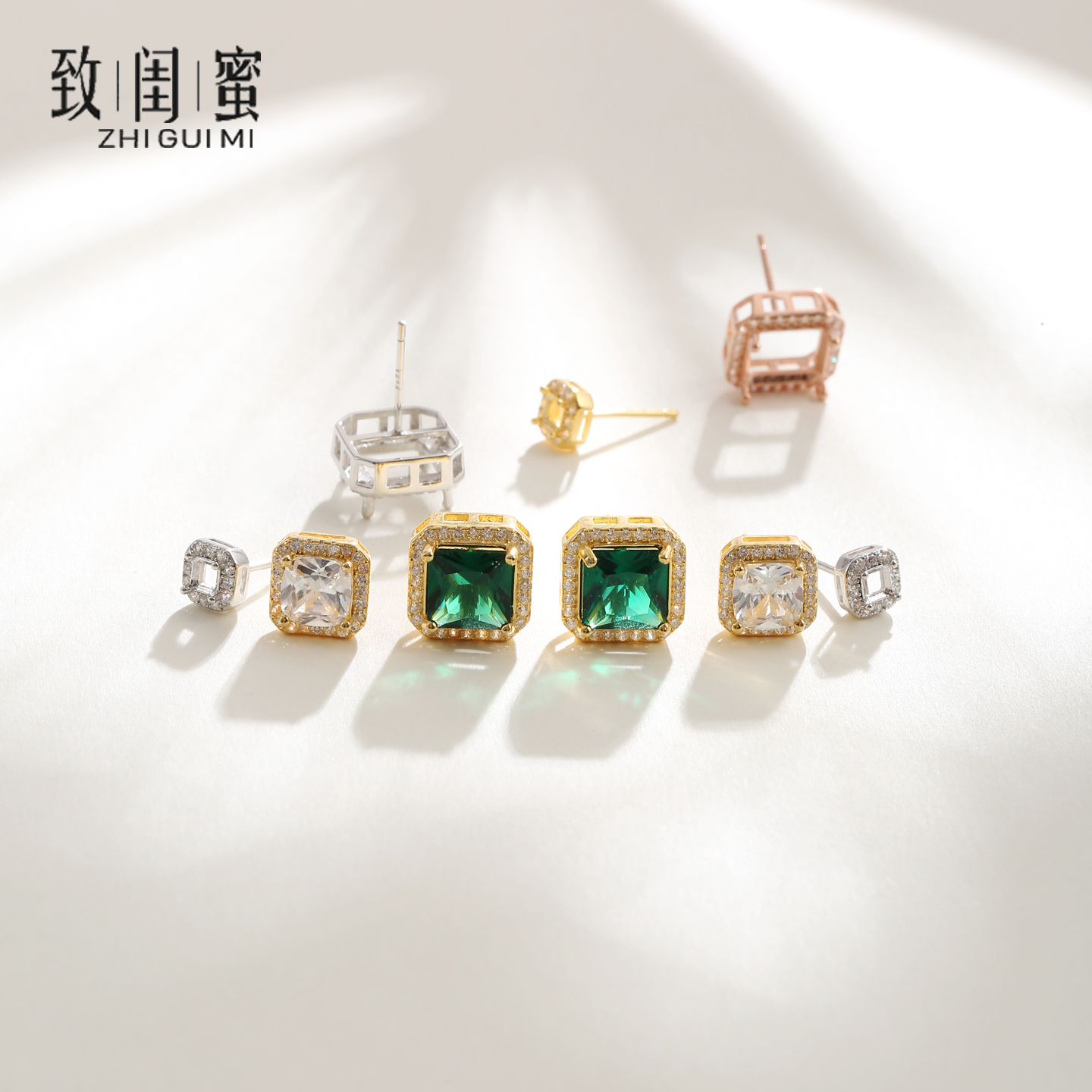 925纯银日韩公主方形耳钉diy配件 手工定制18K金钻石耳环空头配饰,饰品/流行首饰/时尚饰品新,银饰耳饰,淘宝优惠券,粉丝福利购,淘宝优惠卷