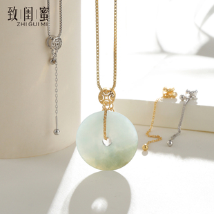 S925纯银平安扣万能链镀18K金螺旋珠针式 可拆卸调节diy平安扣配饰