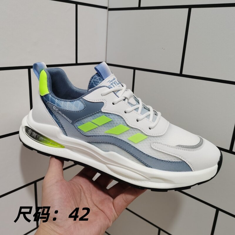 外贸断码男鞋平底系带休闲鞋网鞋