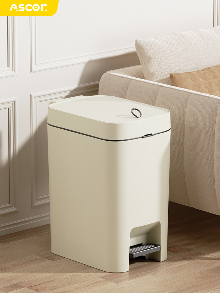 客厅垃圾桶家用2025厨房新款脚踩轻奢带盖高档卧室卫生间厕所专用