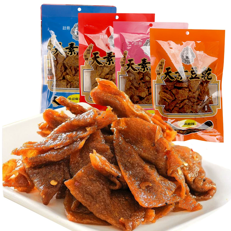 台湾特产素食天素豆干川味麻辣沙茶卤味素豆腐干纯素豆制零食品