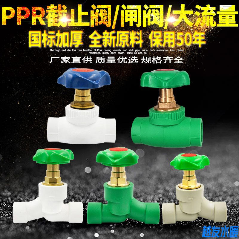 PPR截止阀阀门升降式铜截止阀大流量水管管材管件配件接头20 4分