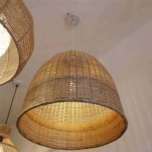 竹编吊灯工厂直销 乡村风格 中式 吊灯竹编灯笼中国风饭店吊灯欧式